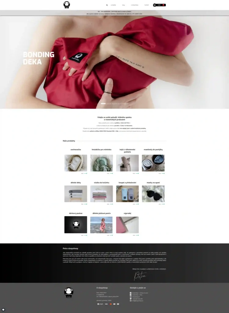 screenshot starého eshopu na woocommerce