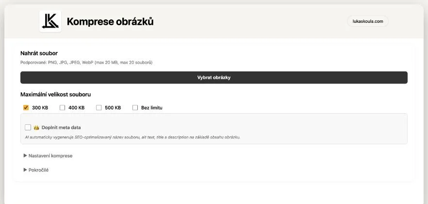 Aplikace Komprese obrázků